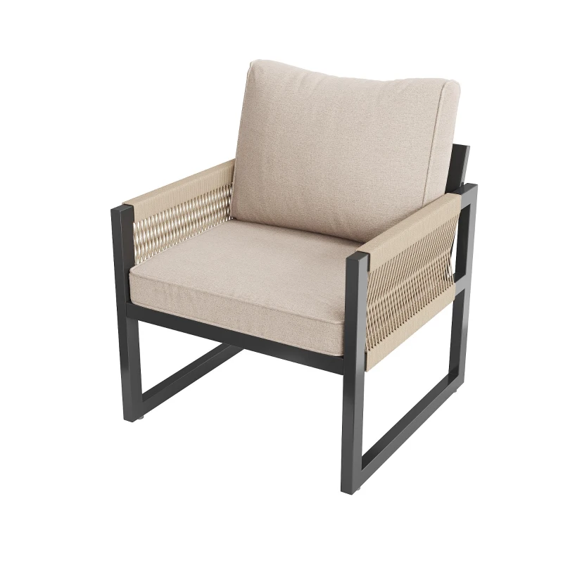 Conjunto de Jardín para 7-8 Personas Diseño Modular con Cuerdas Beige