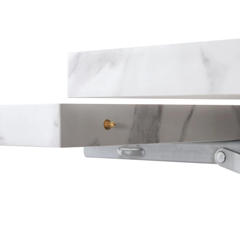 Masă de luat extensibilă, pentru living și birou de acasă, 159x74x77 cm, Alb+Negru