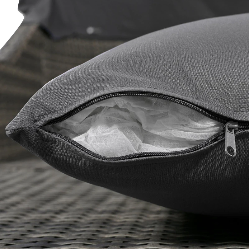 Ensemble de salon de jardin avec baldaquin réglable et 4 coussins, chaise longue de terrasse tout temps, 203×120×126 cm, Gris