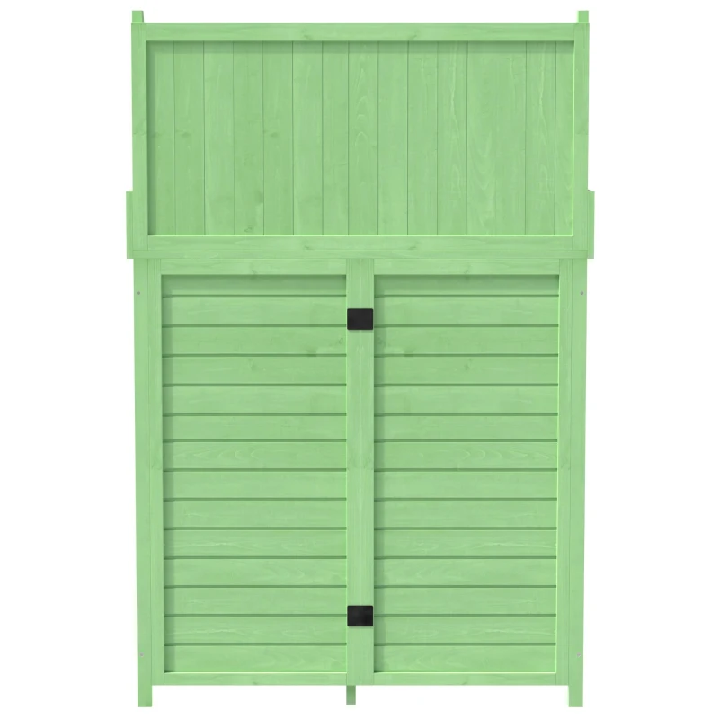 Armoire de jardin en bois avec étagères, 100×45×154 cm, Vert