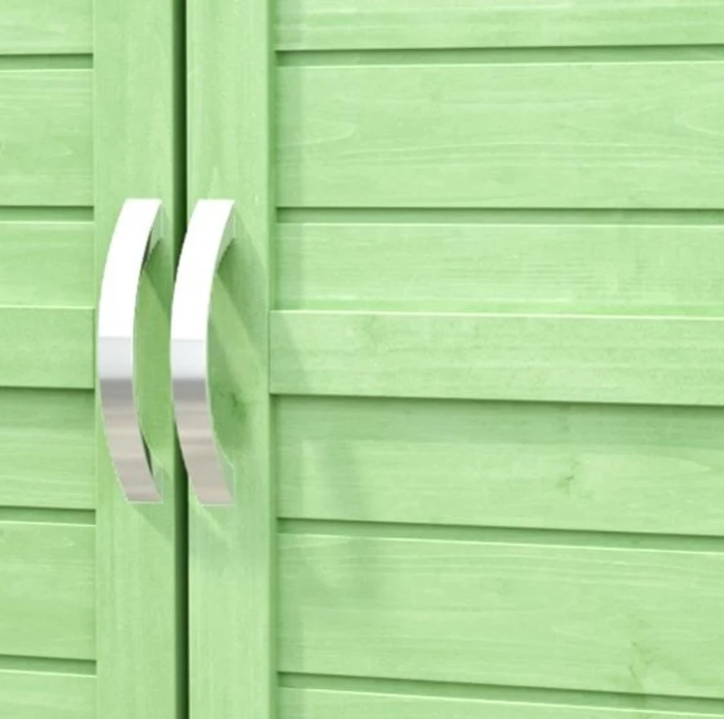 Armadio da giardino in legno, armadio per attrezzi con tre scomparti, 87,7×40×70,2 cm, Verde