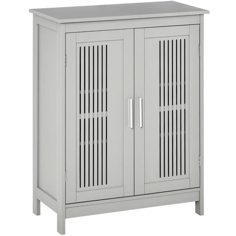 kleankin Modern Bathroom Floor Cabinet - Grey