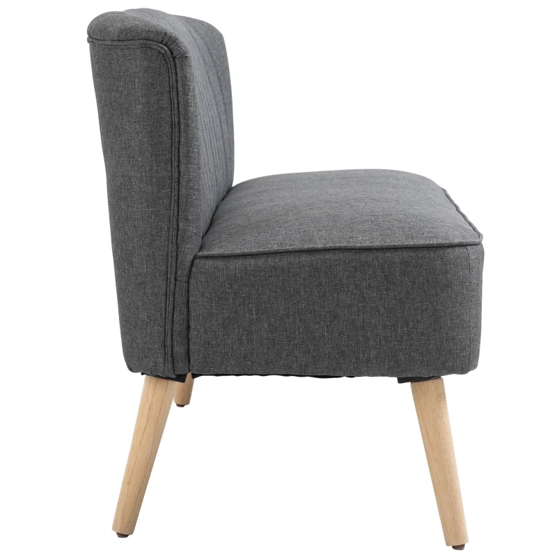 HOMCOM 2-Sitzer Sofa, weiche Polsterung, pflegeleichter Bezug, bis 150 kg, 117 x 56,5 x 77 cm, Hellgrau