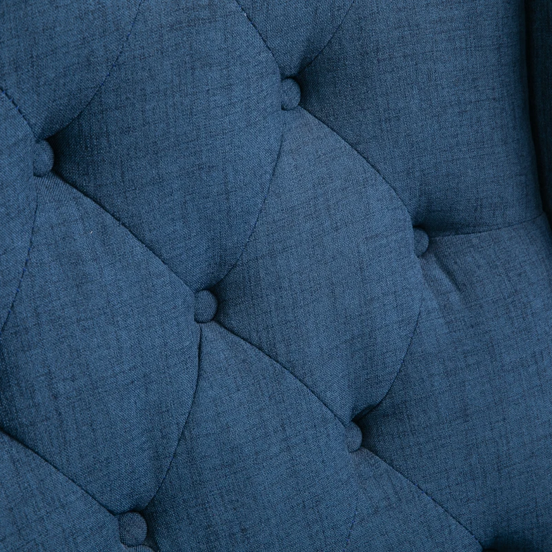 HOMCOM Eleganter Ohrensessel, dick gepolstert, abnehmbarer Bezug, 74 x 86 x 102 cm, Blau(m-10)