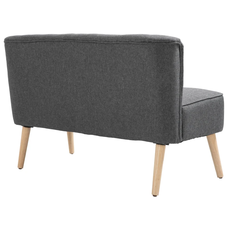 HOMCOM 2-Sitzer Sofa, weiche Polsterung, pflegeleichter Bezug, bis 150 kg, 117 x 56,5 x 77 cm, Hellgrau