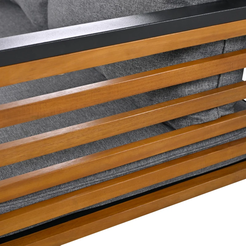 Ensemble de mobilier de jardin 4 pièces avec canapé 2 places, 2 fauteuils individuels et table, Gris Antique