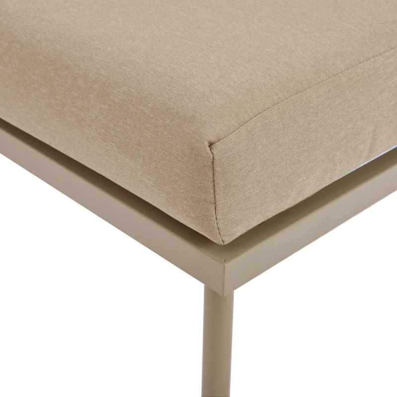 Ensemble de salon de jardin, ensemble de meubles de jardin en forme de L avec corde tissée à la main, 2 canapés et 1 table , Fauve