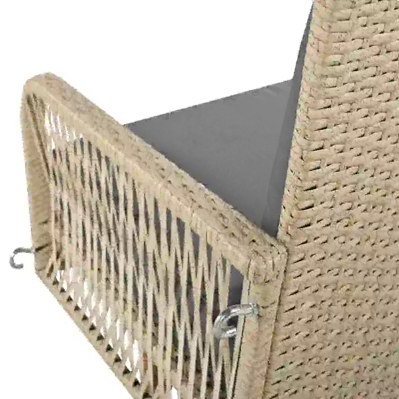 Balancelle de jardin, balancelle Hollywood avec coussins de siège et de dossier amovibles et lavables, 2 places, 113x54x53 cm, Beige