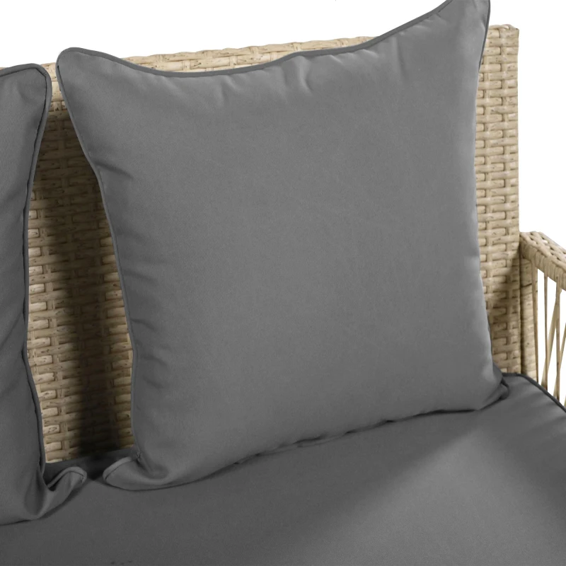 Balancelle de jardin, balancelle Hollywood avec coussins de siège et de dossier amovibles et lavables, 2 places, 113x54x53 cm, Beige