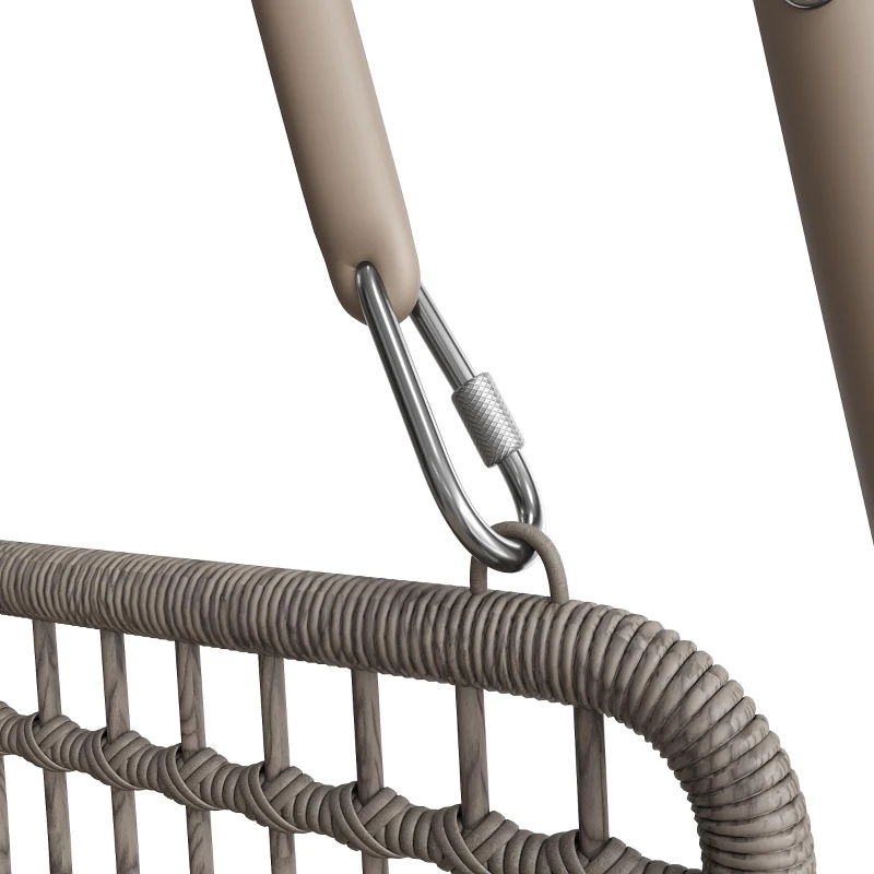 Balancelle de jardin pour 2 personnes, balancelle avec dossier, 141×109×143 cm, Beige＋Marron