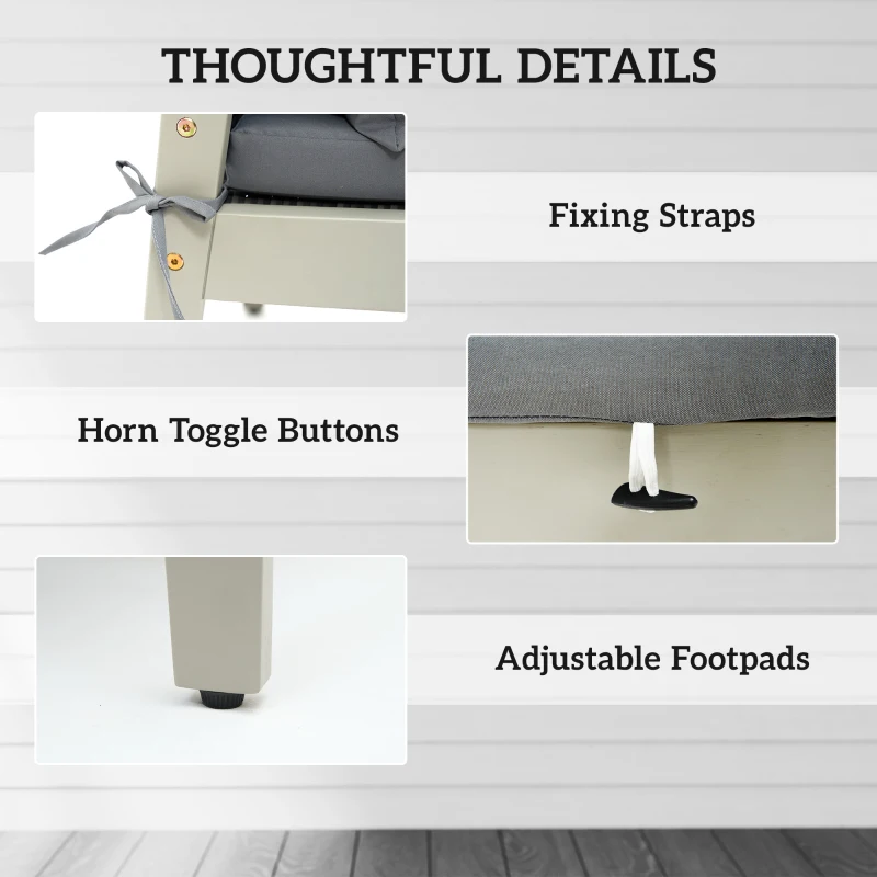 Outsunny Five-Piece Rattan Patio Set, with Wood-Top Table - Grey