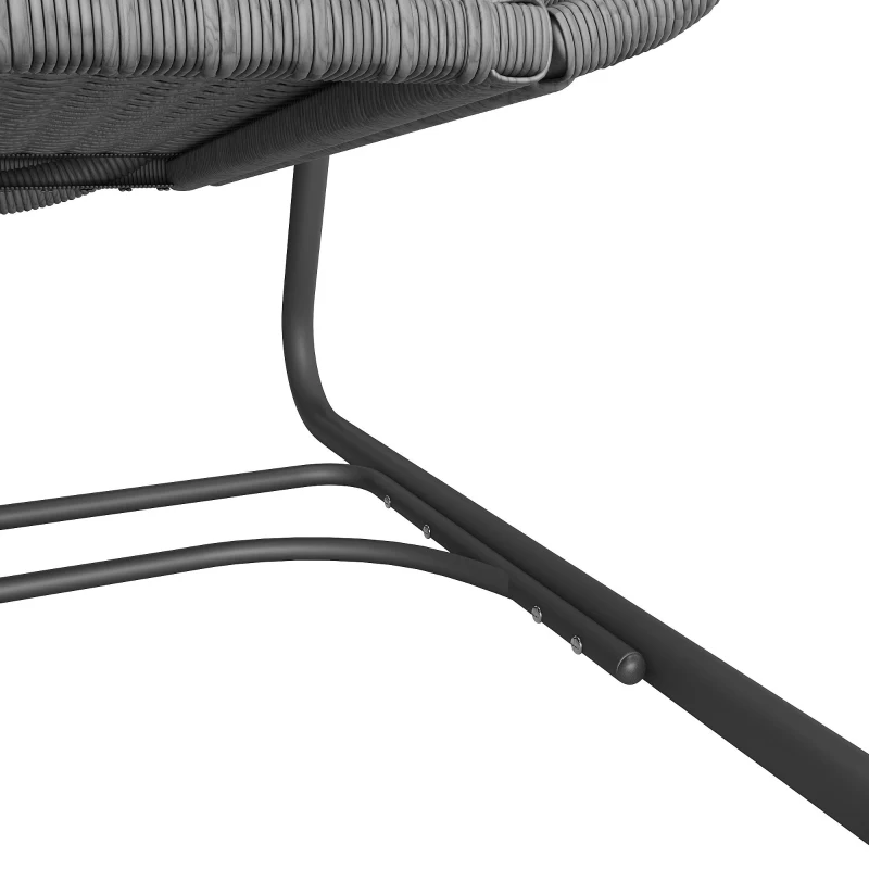 Dondolo da Giardino a 2 Posti in Metallo con Cuscino Sfoderabile, 141x109x143 cm, Grigio Scuro