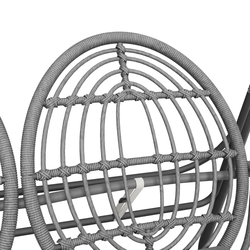 Dondolo da Giardino a 2 Posti in Metallo con Cuscino Sfoderabile, 141x109x143 cm, Grigio Scuro