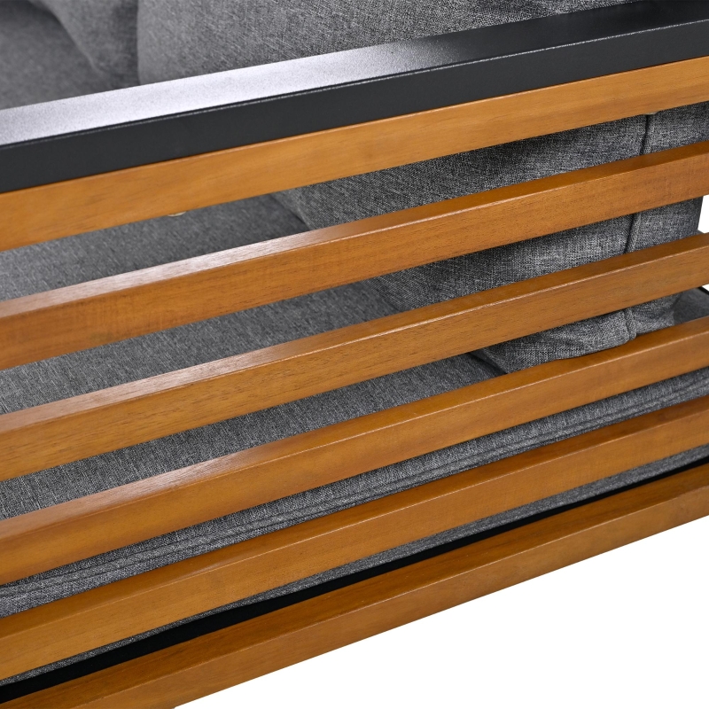 Ensemble de salon de jardin pour 5-6 personnes, ensemble de canapé d'extérieur moderne, incluant table basse, Gris