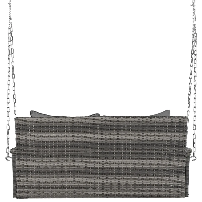 Dondolo da giardino dondolo Hollywood con cuscini di seduta e schienale rimovibili e lavabili, 2 posti, Grigio