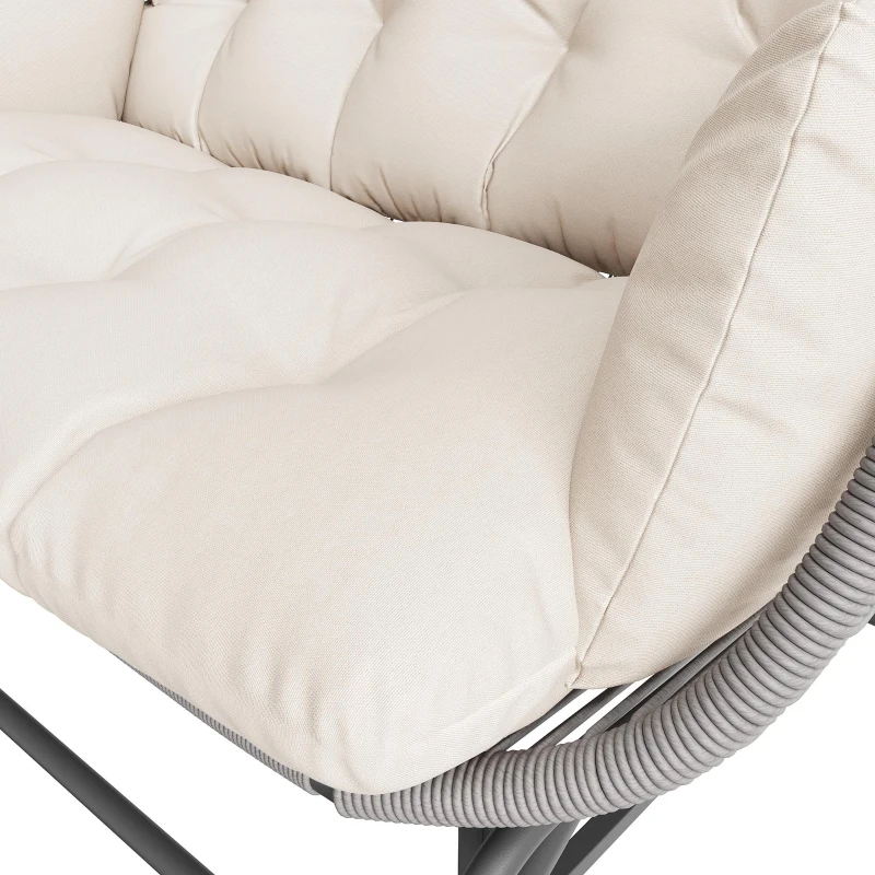 Fauteuil à bascule de jardin pour deux personnes,  fauteuil de jardin, 145×85×143 cm, Gris