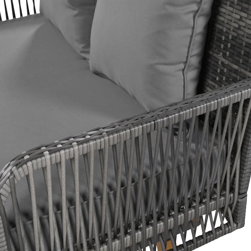 Dondolo da giardino dondolo Hollywood con cuscini di seduta e schienale rimovibili e lavabili, 2 posti, Grigio