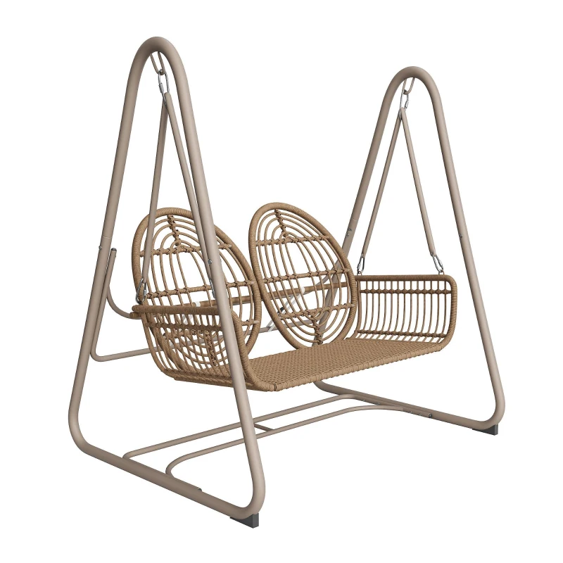 Dondolo da giardino per 2 persone, 141×109×143 cm, Beige