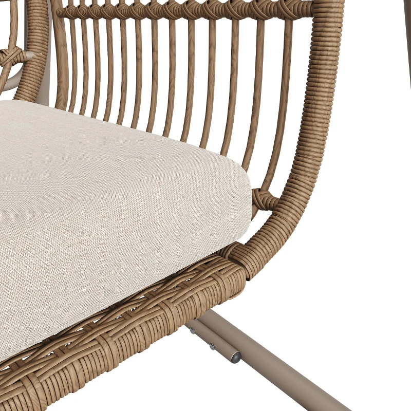 Dondolo da giardino per 2 persone, 141×109×143 cm, Beige