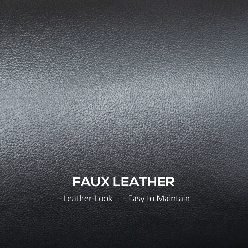 HOMCOM Small Faux Leather 2 Seater Sofa Settee - Black