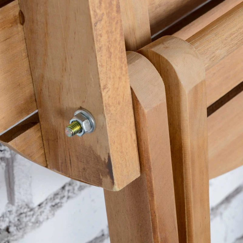 Outsunny Bistro-Set Balkon-Set Balkontisch mit Stühlen, Massivholz, wetterbeständig, 60 cm x 60 cm x 74 cm, Braun