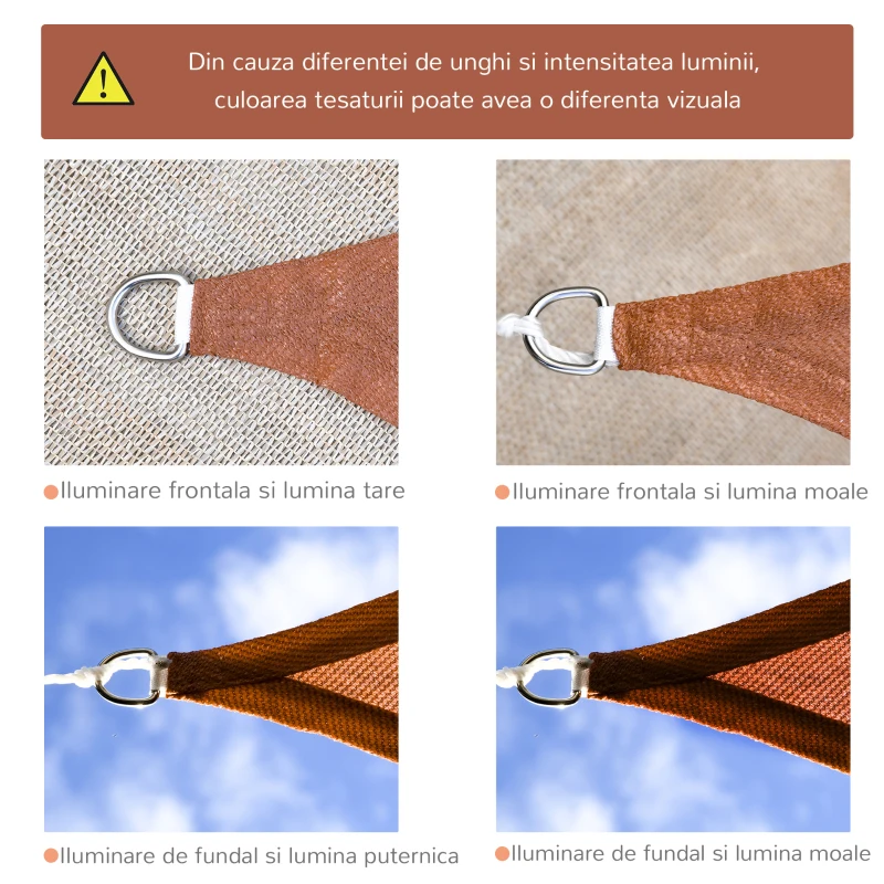 Outsunny Umbrar Dreptunghiular 4x6 m Rezistent la Raze UV cu Sfoara, din PE si Otel Inox, Rosu