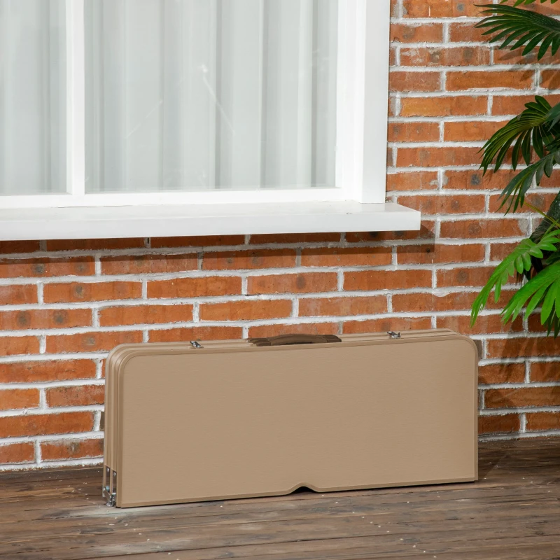 Outsunny Alu Campingtisch Klapptisch Picknicktisch Picknick-Koffer-Sitzgruppe Klapptisch-Gruppe mit 4 Sitzen Silber Alu + MDF 136 x 85,5 x 66 cm