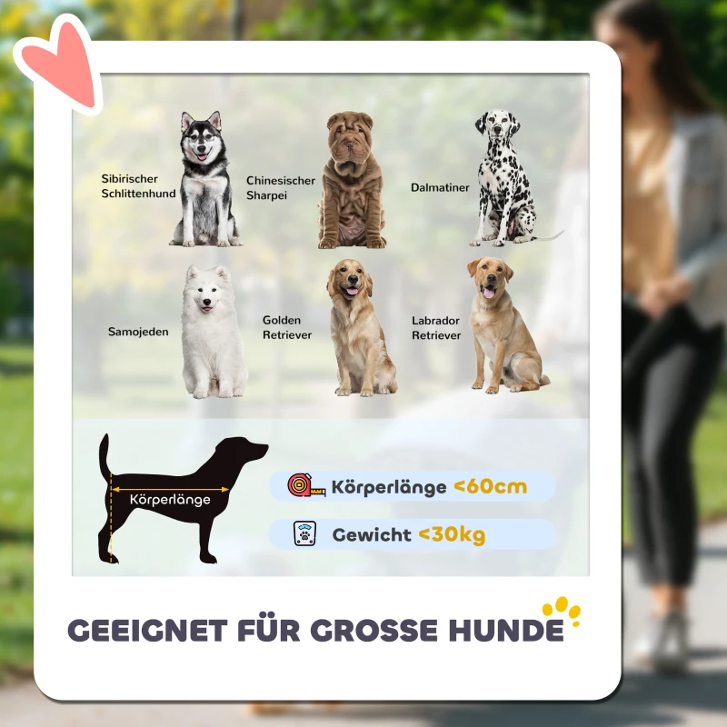 PawHut Opvouwbare honden- en kattenbuggy in bruin voor honden tot 30 kg - 110 x 65 x 102 cm(m-5)