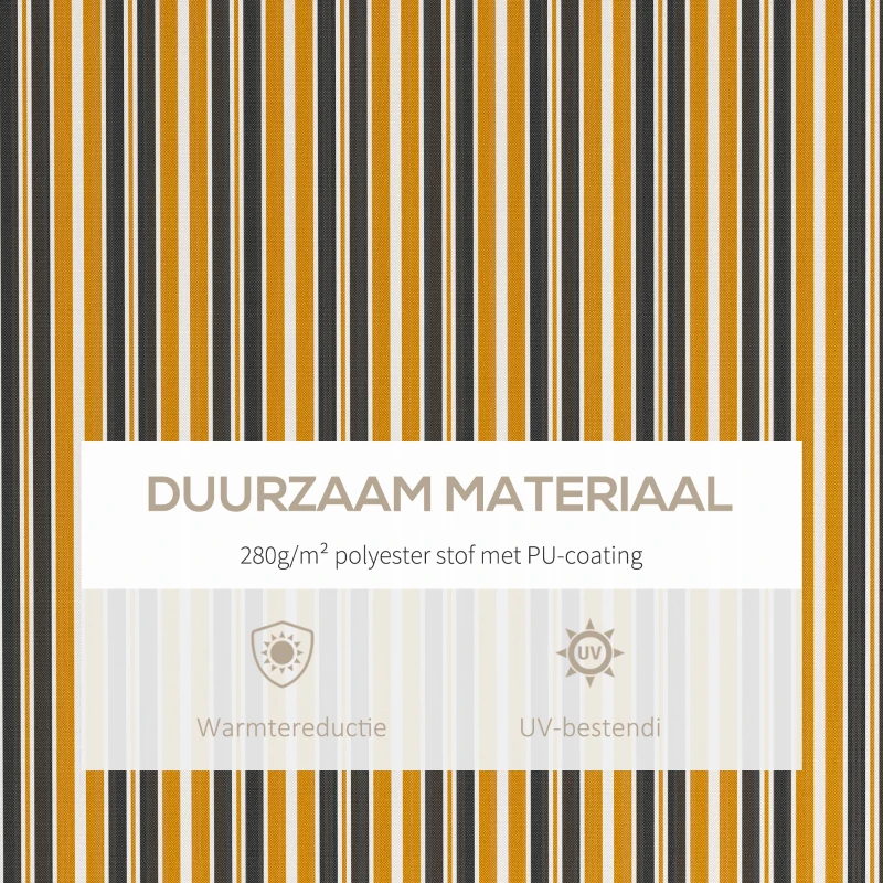 Outsunny Luifel aluminium knikarmluifel zonwering met handslinger 3,5 x 2,5 m Geel + Grijs