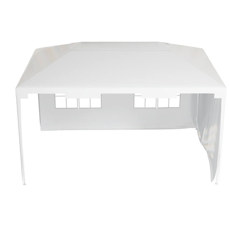 Outsunny Carpa de Jardín 395x295x255 cm Cenador Desmontable Exterior con 2 Laterales 2 Ventanas Anti-UV para Terraza Patio Blanco