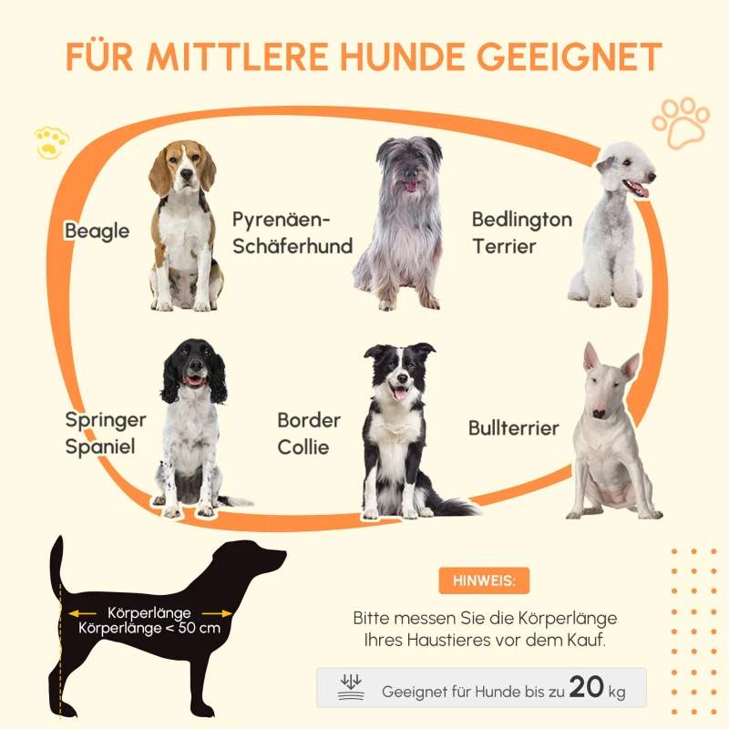 PawHut Käfig Hundehütte für Haustiere innen mit Schiebetür, Metall Holzoptik, Maße 57H x 80L x 54B cm