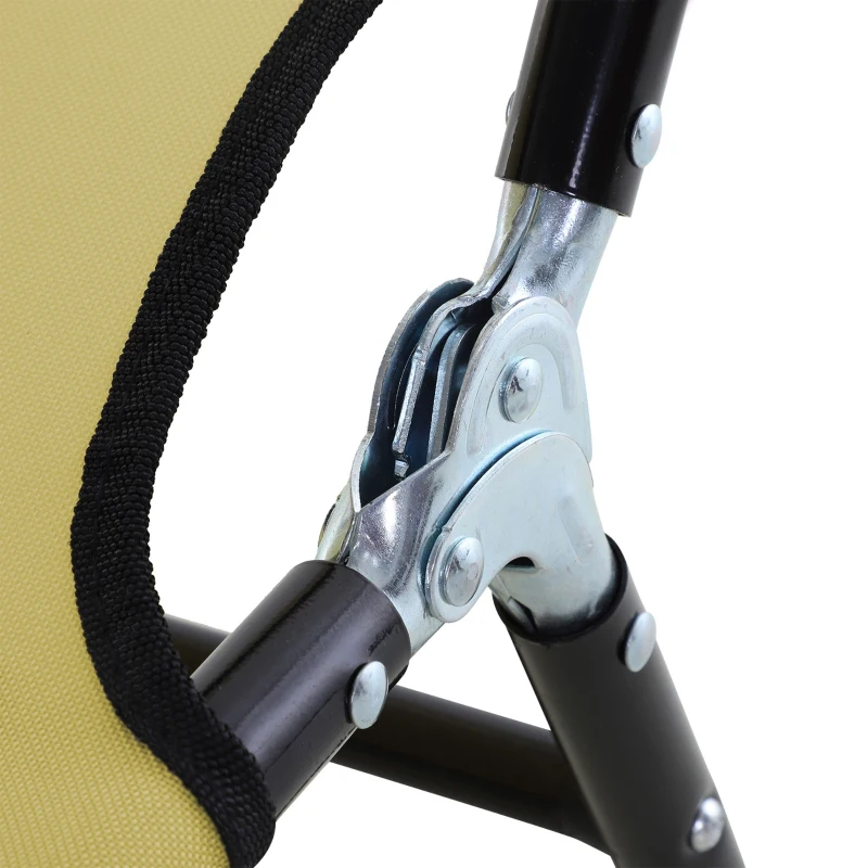 Outsunny Lettino da Giardino con Schienale Regolabile in 5 Posizioni, in Acciaio e Tessuto Oxford, 188x56x28 cm, Beige