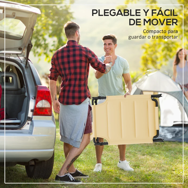 Outsunny Tumbona de Jardín con Toldo Ajustable Respaldo Regulable en 4 Niveles Reposacabezas para Terraza 70x200x45 cm Crema