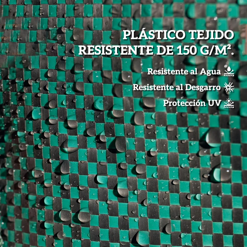 Outsunny Set de 3 Bolsas de Basura de Jardín 272L con Asas Reforzadas y Aros Flexibles Plegables y Reutilizables