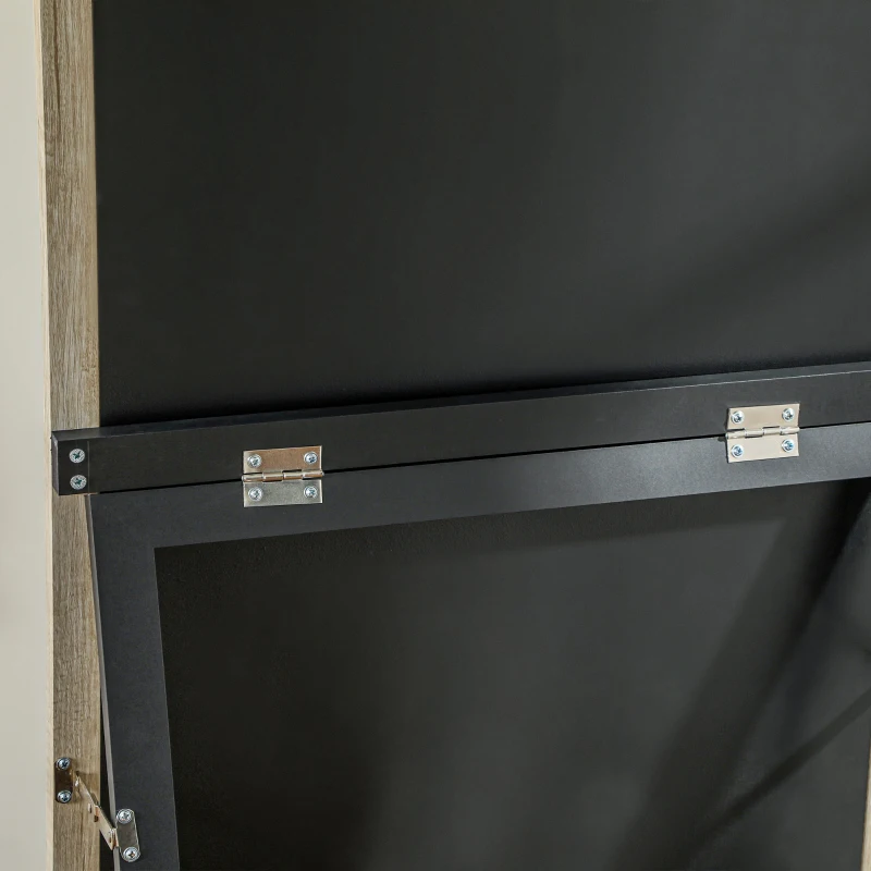 HOMCOM Volledige Lichaamsspiegel, MDF-frame, Splintervrije Folie, 162,6 x 53,3 cm, Natuurhout