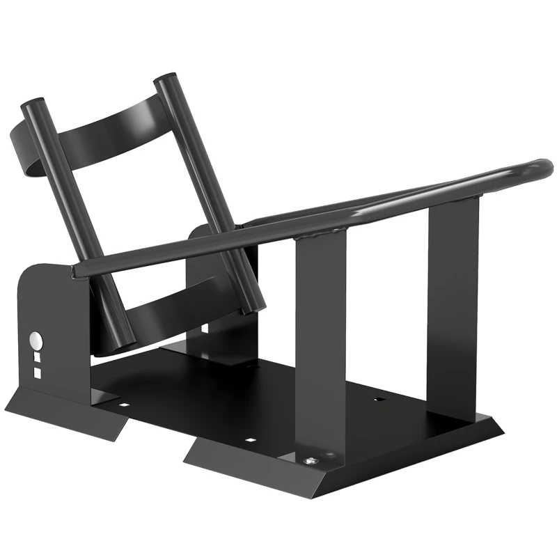 HOMCOM Bloque roue moto cale roue moto en acier support de transport avec 3 trous réglables en hauteur 27 x 71,5 x 33,5 cm noir