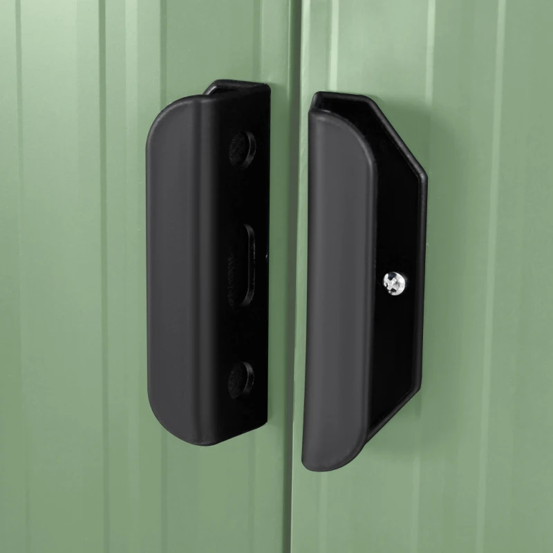 Outsunny Metalen Tuinhuis 2,3 m², 207 x 130 x 182 cm, Met Lessenaarsdak, Venster, Bodemframe, Groen