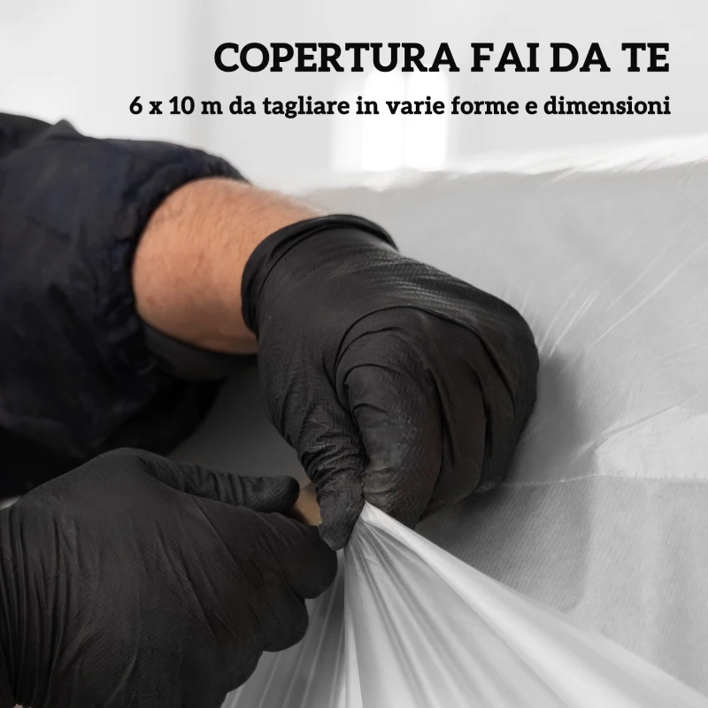Outsunny Copertura per Serra 6x10 m di Ricambio, Telo per Serre a Tunnel in PP Anti UV e Impermeabile, Trasparente