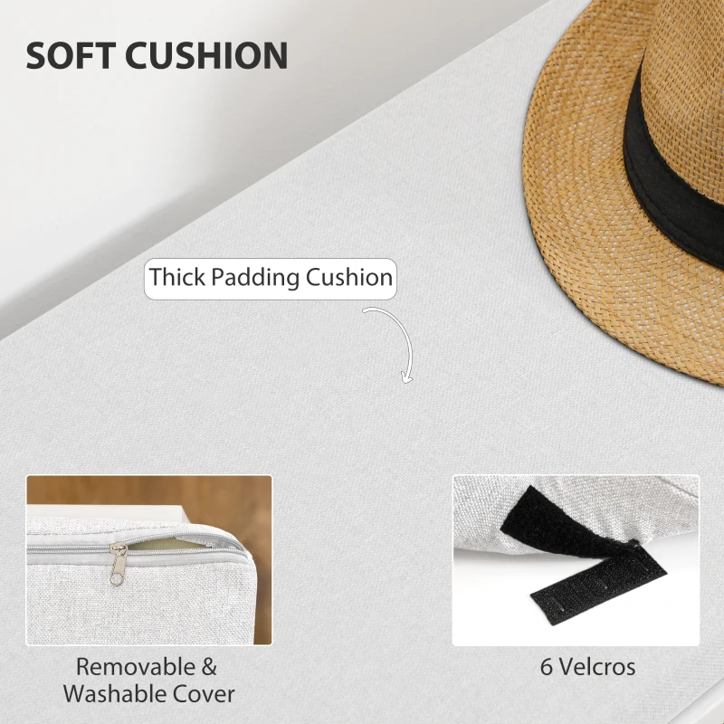 HOMCOM Shoe Storage Bench with Cushion - Grey