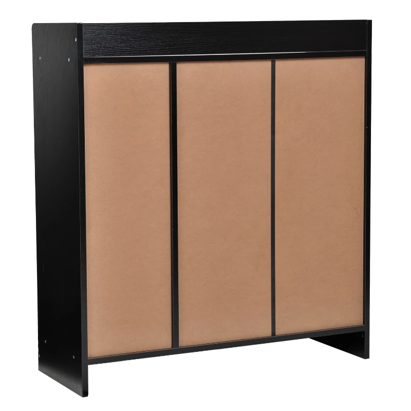Homcom Dulap Pantofi Negru – 2 Usi Basculante, 83×30×90 cm(m-7)