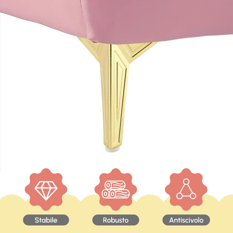 Letto Imbottito con Striscia LED e Doghe in Legno, Letto con Testiera, Rivestimento in Pelle PU, Senza Materasso, 140×200 cm, Bianco e Rosa