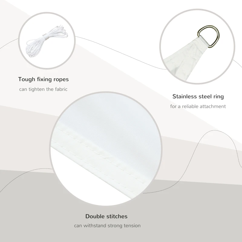 Outsunny Tenda a vela Tendone parasole triangolare in poliestere (colore: bianco, dimensione: 6x6x6m)