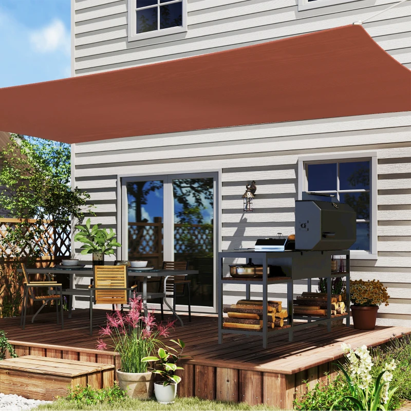 Outsunny Voile d'ombrage rectangulaire 3 x 4 m polyéthylène Haute densité Protection UV Avec sac de rangement - Coloris beige