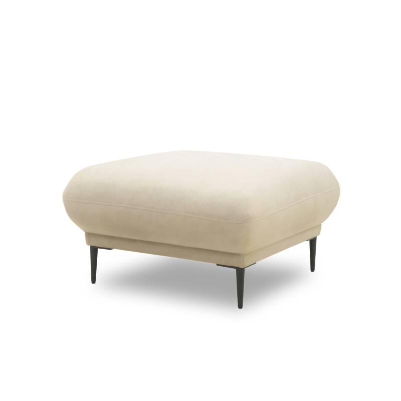 Polsterhocker 200 023, Hocker, Holz-Füße, Fußhocker, 82 x 82 x 45 (BxTxH), creme
