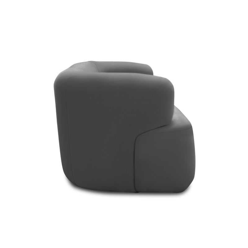 Sofa 800012, 2-Sitzer, 2er Couch, Teddy-Stoff, Polstersofa, 160 x 86 x 71 cm (BxTxH), Grau