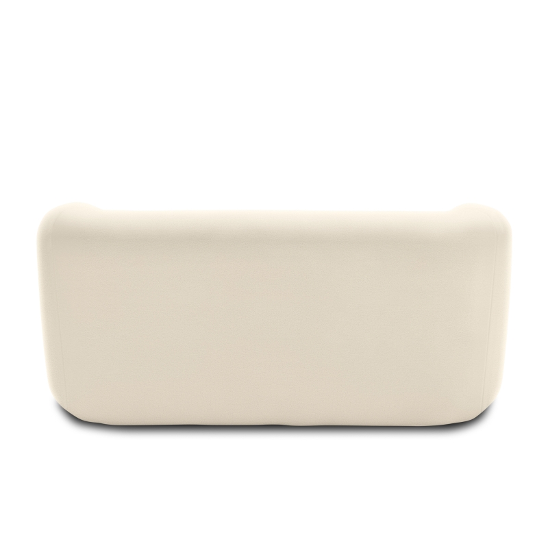 Sofa 800012, 2-Sitzer, 2er Couch, Teddy-Stoff, Polstersofa, 160 x 86 x 71 cm (BxTxH), Creme