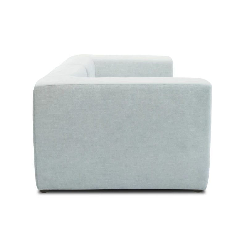 Sofa 800013, 2-Sitzer, rechteckig, gepolsterte Rückenlehne, 2er Couch, 216 x 108 x 69 (BxTxH), Hellgrau