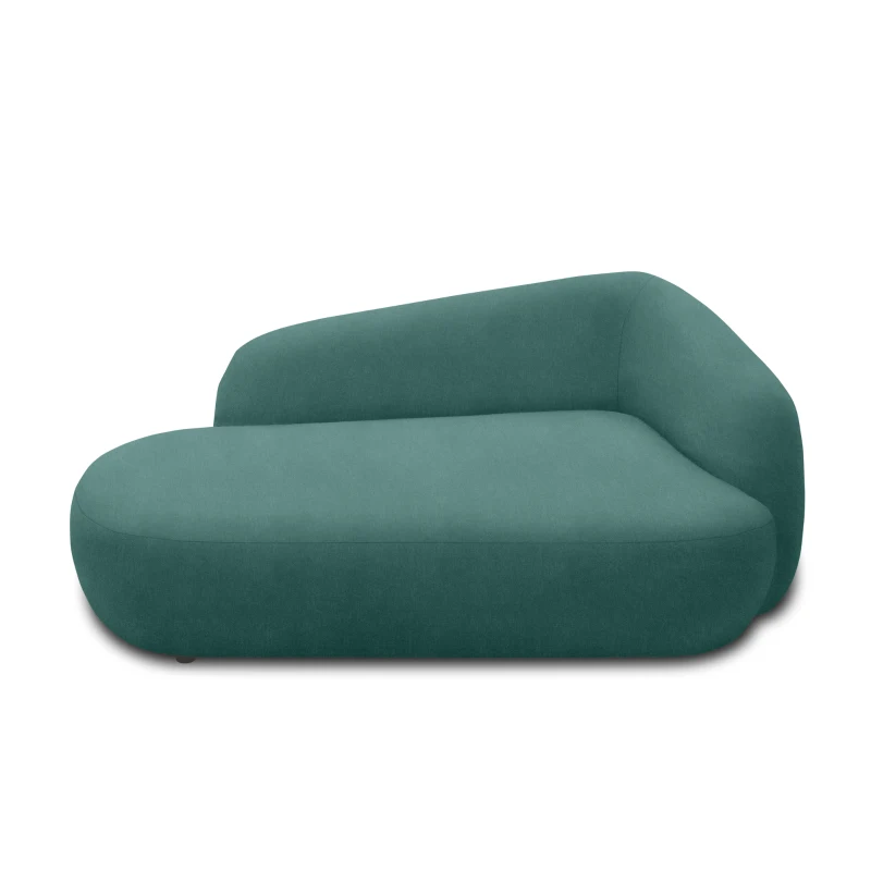 Recamiere 700013, Liege, oval, Füße mit Filzgleitern, Sofa, 183 x 105 x 75 (BxTxH), petrol
