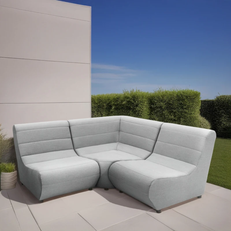 Outdoor Sofa 300 002 1F Element - PE - 1F Element, Gartensofa, Gartenmöbel, Sofa, silber, 179 x 179 x 80 cm
