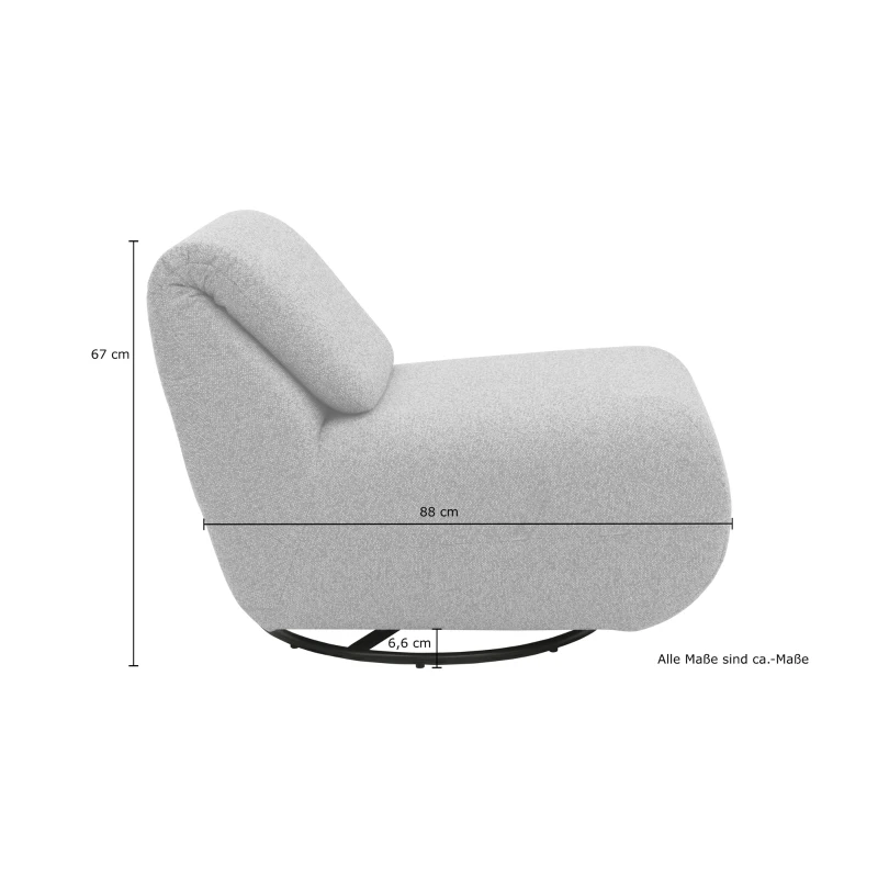 Outdoor Sofa 300 012 Sessel mit Rücken- und Drehfunktion, Gartenmöbel, Outdoor Sessel, braun, 68 x 88 x 67 cm